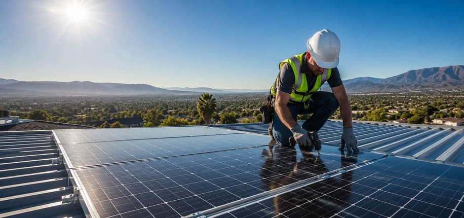 Solar installation in progress